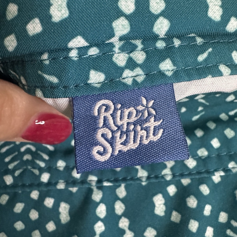 Ripskirt Hawaii Skirt Women's Large Teal Green Playa Ocean Print Wrap Beach L - Picture 4 of 6